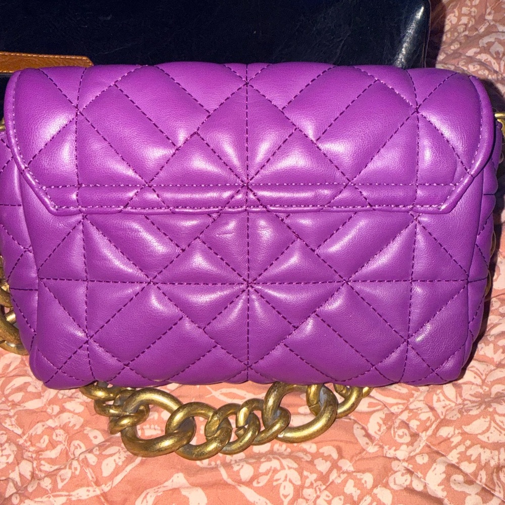 Zara Purple Quilted Crossbody Bag - Picture 2 of 4